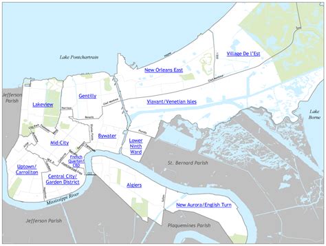 Parish Map of New Orleans