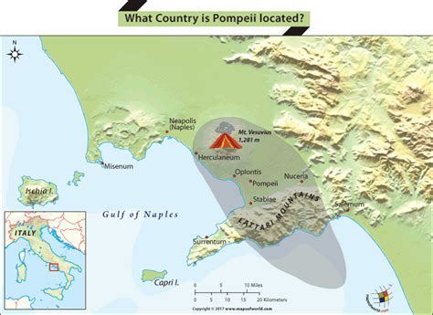 Pompeii On The Map Of Italy