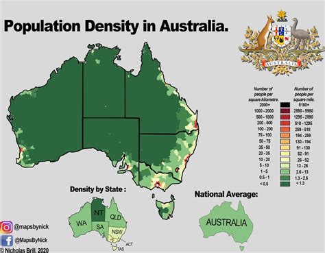 Population Density of Australia Map