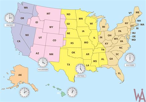 US Time Zone Map