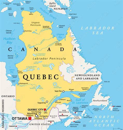 A map of Canada with a focus on Quebec