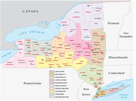 MAP Regions Of New York State Map