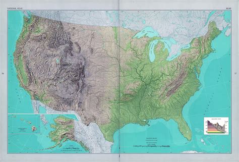 MAP Relief Map Of The United States