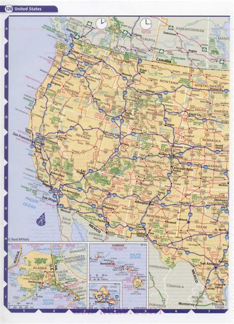 MAP Road Map of the Western US