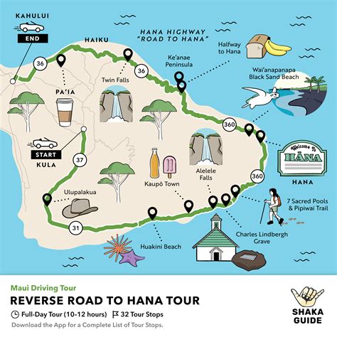 Picture of Road To Hana Stop Map