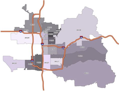 Salt Lake City Zip Codes Map