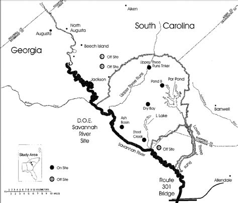 MAP Savannah River On A Map