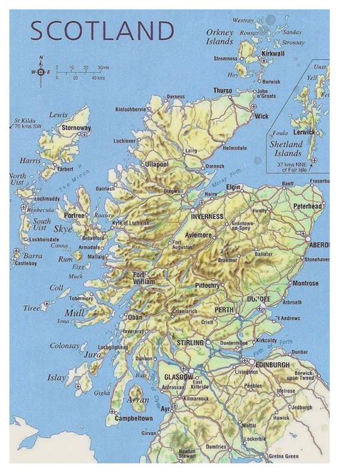 MAP Scotland On Map Of World