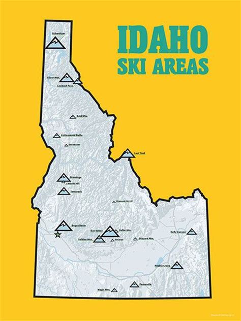 MAP Ski Resorts in Idaho Map