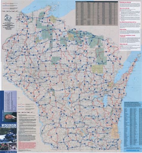 MAP Snowmobile Trails In Wisconsin Map