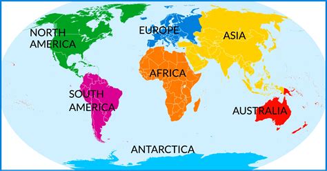 MAP The 7 Continents Of The World Map