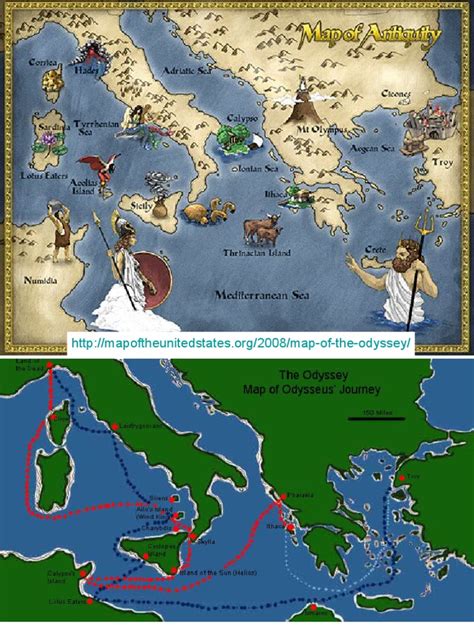 MAP The Journey of Odysseus Map