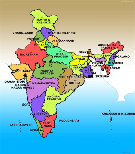 Political map of India