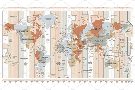 World time zones map