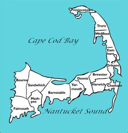 MAP Towns On Cape Cod Map
