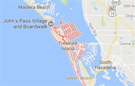MAP Treasure Island Florida On Map