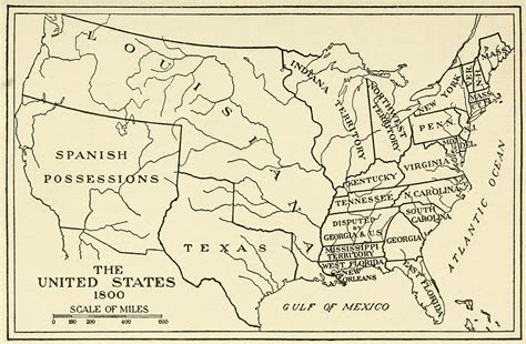 Map of United States in 1800