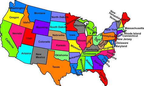 US Map Showing States
