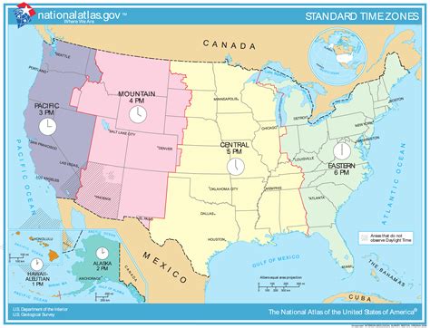 US Time Zones Map