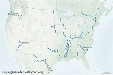 United States Map with Rivers