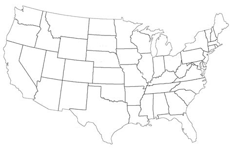 United States Map without Names