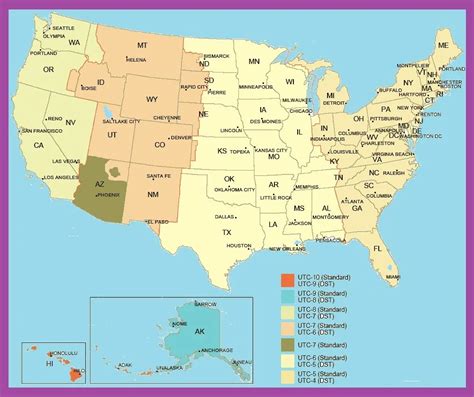 US Time Zone Map