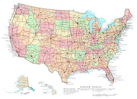 Key Principles of MAP US Map with Cities and Highways