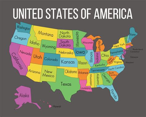 MAP Usa Map With State Names