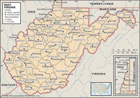 MAP West Virginia and Virginia Map