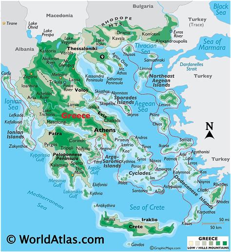 Greece on a map