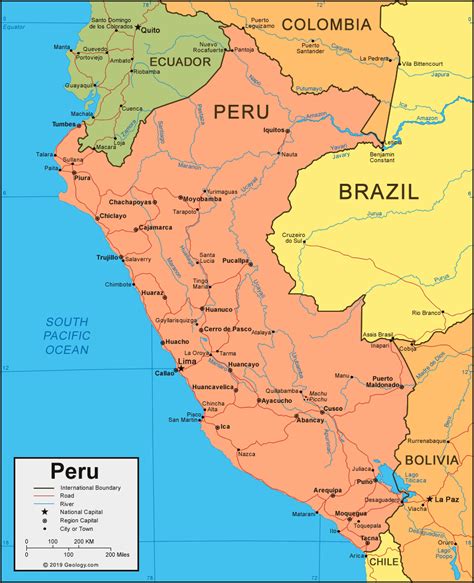 Peru on the map