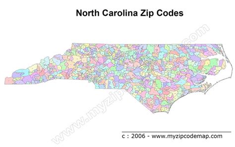 Image of Zip Code Map North Carolina