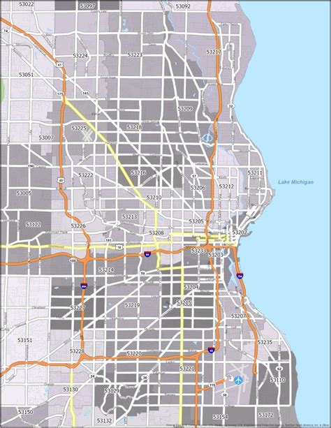 MAP Zip Code Map Of Milwaukee