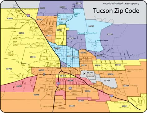 MAP Zip Code Map of Tucson