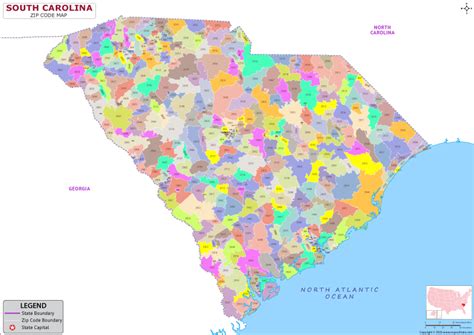 MAP Zip Code Map South Carolina