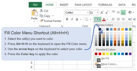 Keyboard Shortcut For Color Fill In Excel