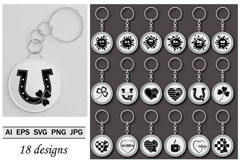 Download Keychain, Bundle of 18 SVG Designs Easy Edite