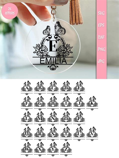 Download Keychain Floral Alphabet Commercial Use Free PSD Mockups