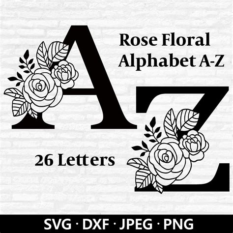 Download Keychain Floral Alphabet Silhouette DXF Files