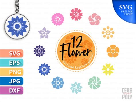 Download Keychain Flower Patter Circle Cut Images