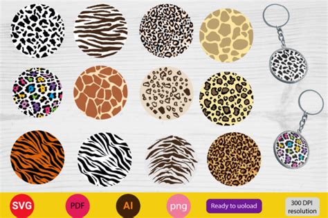 Download Keychain Leopard Spot Pattern Silhouette