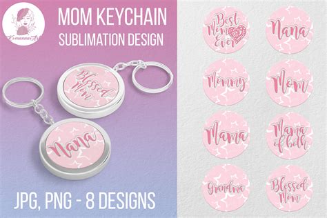 Download Keychain Mom Sublimation Design / Keycha Files Free PSD Mockups