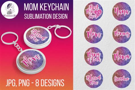 Download Keychain Mom Sublimation Design Crafts