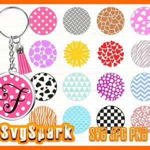 Download Keychain Monogram Round Pattern Commercial Use For Crafts
