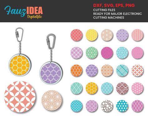 Download Keychain Monogram Round Pattern Cricut SVG Free PSD Mockups