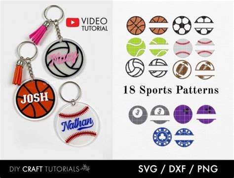 Download Keychain Pattern, Sports Cricut SVG DXF Files
