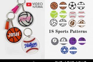 Download Keychain Pattern, Sports for Cricut Machine