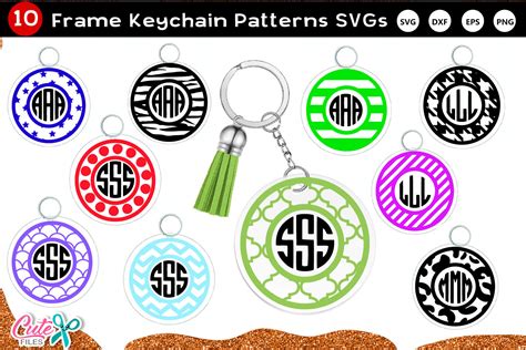 Download Keychain Pattern Monogram Frame SVG File Creativefabrica Free PSD Mockups