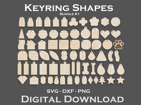 Download Keychain Pattern and Keyring SVG File Silhouette DXF Files