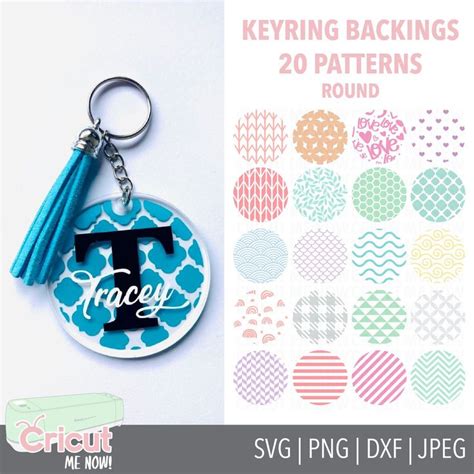 Download Keychain Pattern and Keyring SVG File Silhouette For Crafts